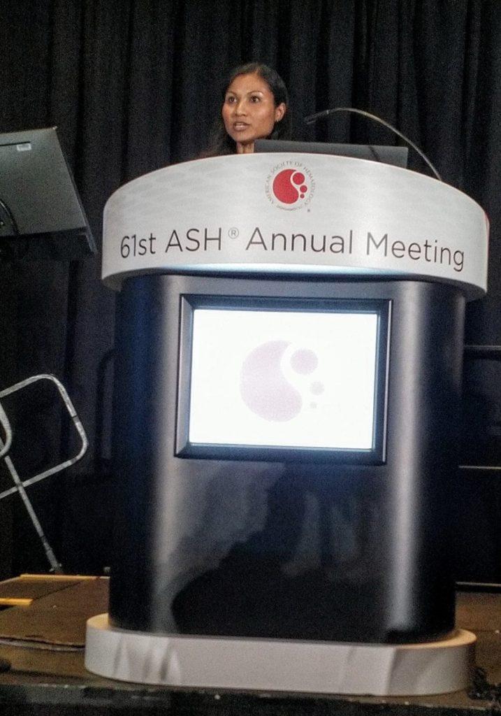 Dr Okosun at ASH 2019.