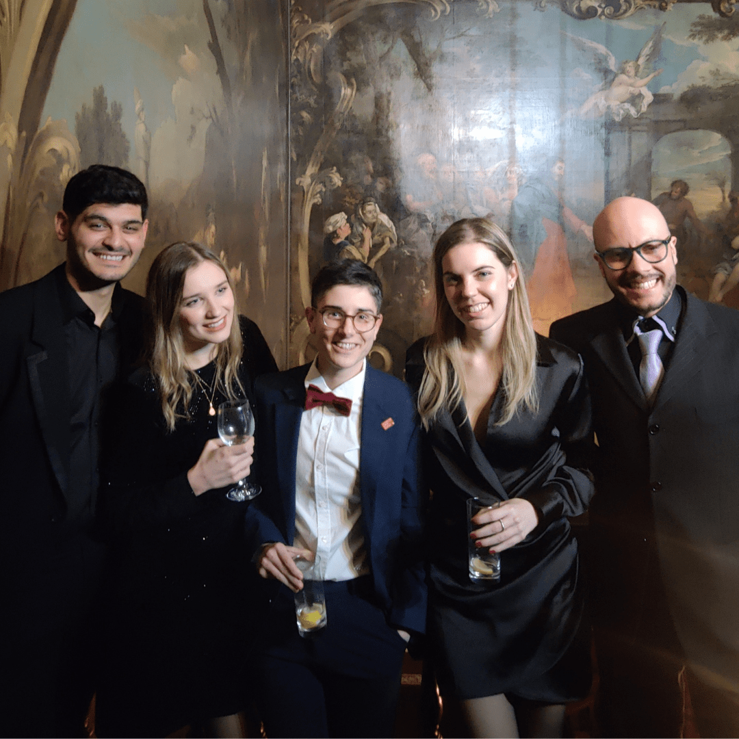 Dr Luigi Ombrato and his lab team at the BCI's Burns Night black tie event