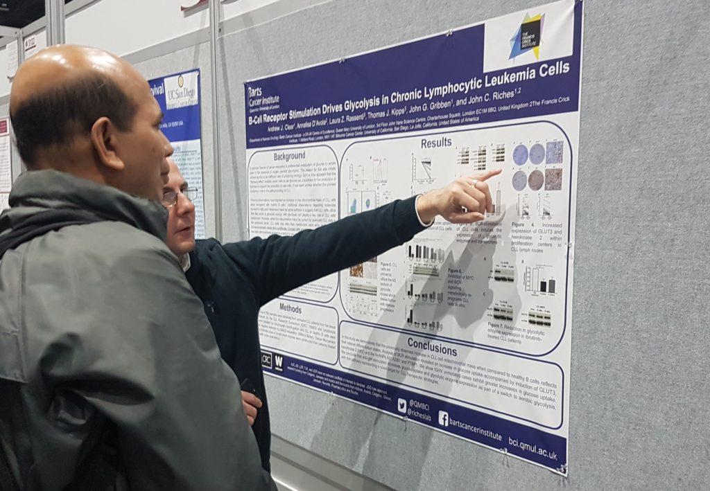Andrew Clear presenting his poster at ASH 2018.
