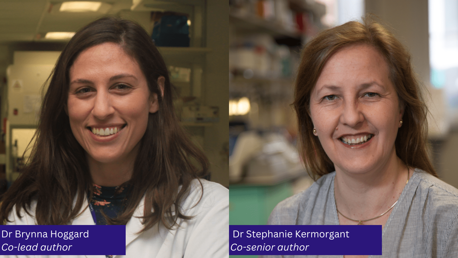 Dr Brynna Hoggard, co-lead author of the new study, and Dr Stephanie Kermorgant, co-senior author