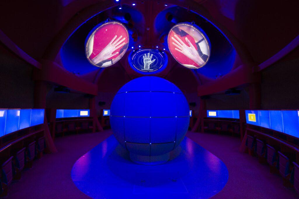 STEM Pod at Centre of the Cell - a state-of-the-art immersive science experience featuring films, gaming and learning.